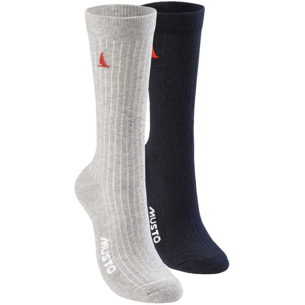 2026 Musto Essential 2 Pack Sock 86064 - Grey Melange / True Navy